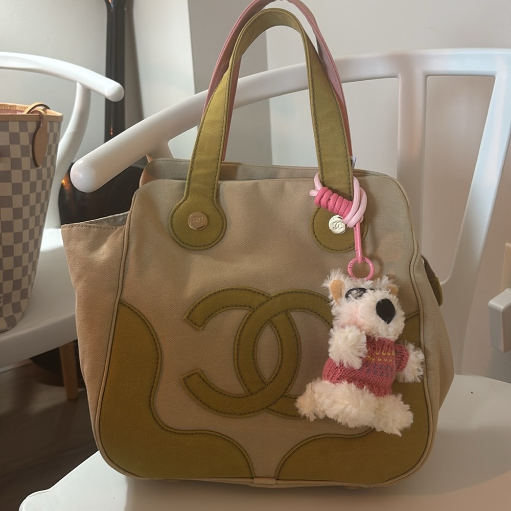 Chanel canvas bag two tone